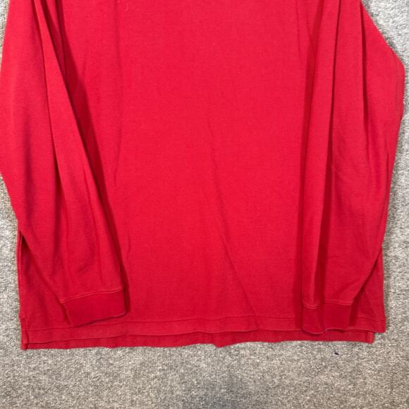 L.L Bean Shirt Mens XL Red Polo Shirt Long Sleeve Stretch Collare Casual - Picture 2 of 9